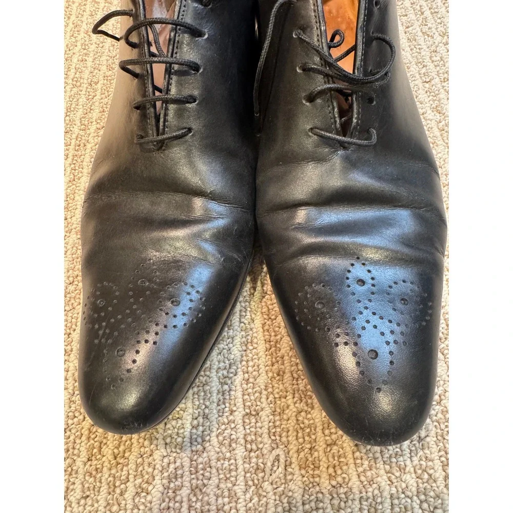 Rudy's Paris black Leather Cap Toe Oxford Dress Shoes Lace Up Formal Business‎